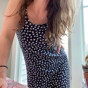 Vintage Floral 90's 1990 Dress Black and White Flowers Size S All That Jazz